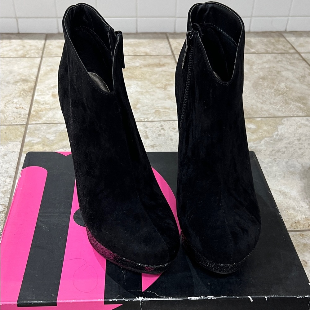Glitter Wedge Booties
